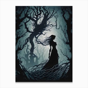Dark Forest Lady Canvas Print