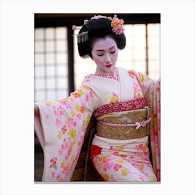 Geisha Dance Photo Portrait Canvas Print