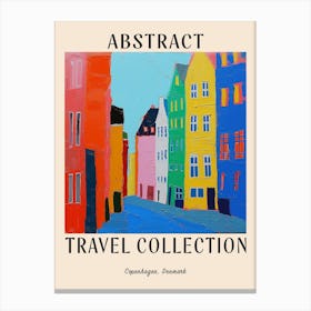 Abstract Travel Collection Poster Copenhagen Denmark 4 Canvas Print