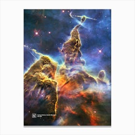 Carina Nebula, Mystic Mountain. HH 901 (Hubble telescope) — space poster Canvas Print