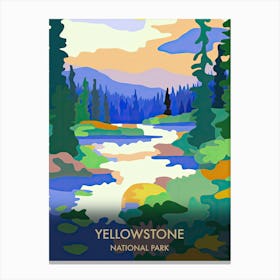 Yellowstone National Park Travel Poster Matisse Style 7 Canvas Print