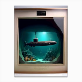 Submarine In The Ocean-Reimagined 15 Canvas Print