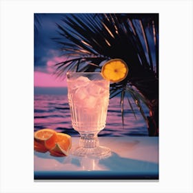 Cocktail At Sunset Canvas Print