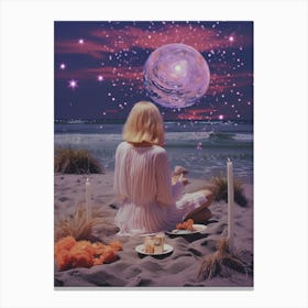 Picnic On The Beach Cosmic Stardust Canvas Print