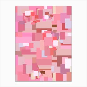 Geometric Shapes Pink Canvas Print