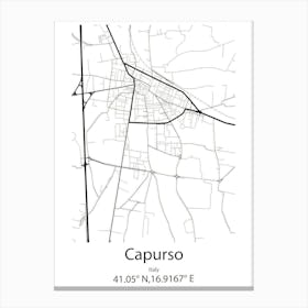 Capurso,Italy Minimalist Map Canvas Print