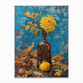 Yellow Dandelion In A Bottle Canvas Print