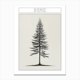 Pine Tree Minimalistic Drawing 1 Poster Canvas Print