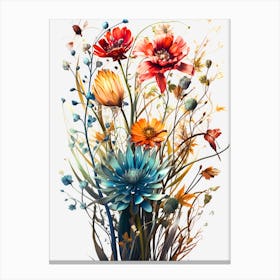 Wildflower Kaleidoscope A Burst Of Color Canvas Print