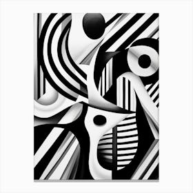 Illusion Abstract Black And White 4 Canvas Print