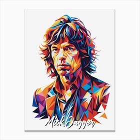 Mick Jagger 01 Portrait Music Icon Style WPAP Pop Art Canvas Print