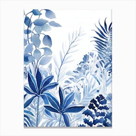 Blue Tropical Garden Canvas Print