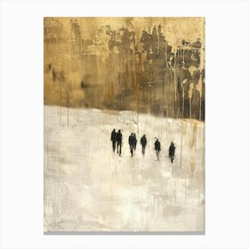 Walkers In The Snow Canvas Print