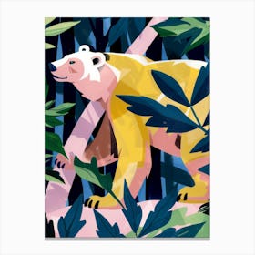 Polar Bear In The Jungle Canvas Print