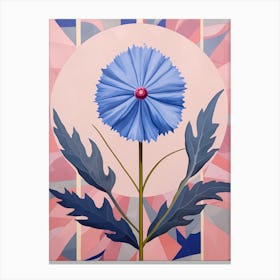 Cornflower 4 Hilma Af Klint Inspired Pastel Flower Painting Canvas Print