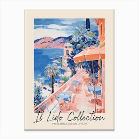 Taormina, Sicily   Italy Il Lido Collection Beach Club Poster 1 Canvas Print
