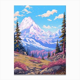 Tundra Landscape Pixel Art 1 Canvas Print
