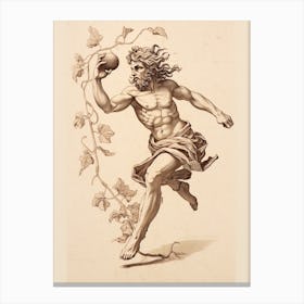 Ancient Greek Mythology Etching Canvas Print