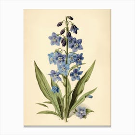 Farmhouse Flower Vintage In Blue Canvas Print