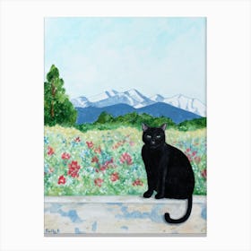 Cat And Mountain Canvas Print
