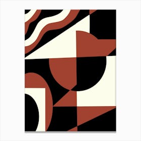 Geometrical Red And Black Canvas Print