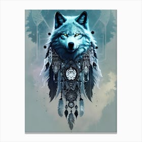 Dreamcatcher Wolf 2 Canvas Print