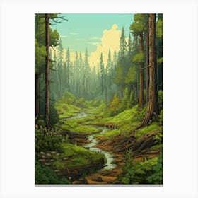Forest Reserve Pixel Art 3 Canvas Print