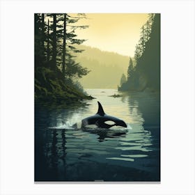 Orca Whale, Deep In Ocean Canvas Print