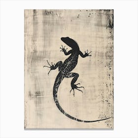Black Oustalets Lizard Block Print Canvas Print