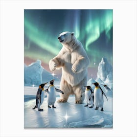 A Surreal Image Of A Standing Polar Bear Canvas Print