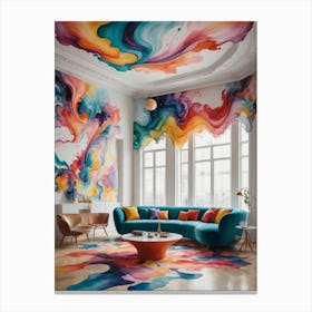 Surreal Comfort: A Room Beyond Reality Colorful Living Room Toile