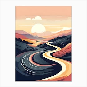 Landscape With Winding Road Canvas Print