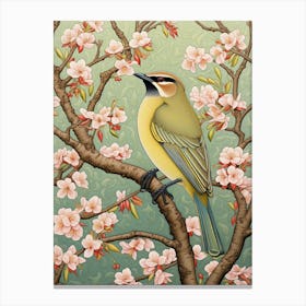 Ohara Koson Inspired Bird Painting Cedar Waxwing 1 Canvas Print