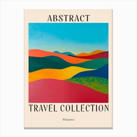 Abstract Travel Collection Poster Botswana 4 Canvas Print