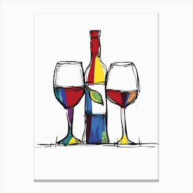 Rainbow Wine Glasses Canvas Print