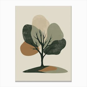 Pecan Tree Minimal Japandi Illustration 2 Canvas Print