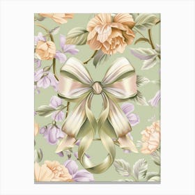 Coquette In Sage And Pink2 Pattern Canvas Print