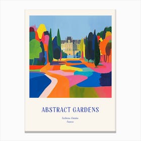 Colourful Gardens Tuileries Garden France 3 Blue Poster Canvas Print