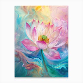 lotus flower swirling colors of light 5 Canvas Print