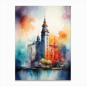 Watercolor Of A Building Canvas Print