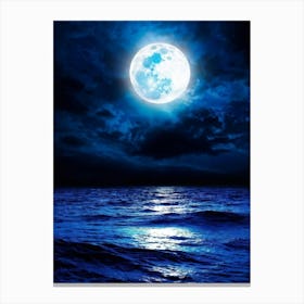 Abstract Dream Astronomy Landscape Celestial Ocean Cloud Halloween Light Moon Full Moon W (35) Canvas Print