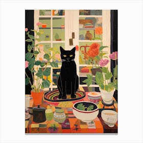 Cat In The Kitchen 2 Canvas Print