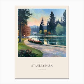 Stanley Park Vancouver Vintage Cezanne Inspired Poster Canvas Print