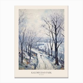 Winter City Park Poster Kalemegdan Park Belgrade Serbia 1 Canvas Print