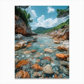 Rocky Beach In Croatia Canvas Print