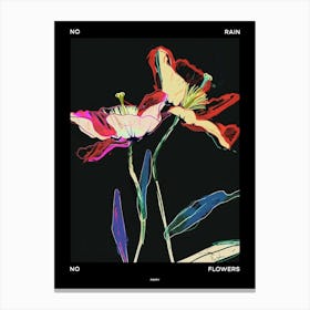 No Rain No Flowers Poster Poppy 1 Canvas Print