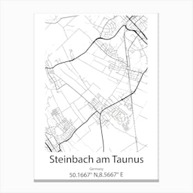 Steinbach,Canada Minimalist Map Canvas Print