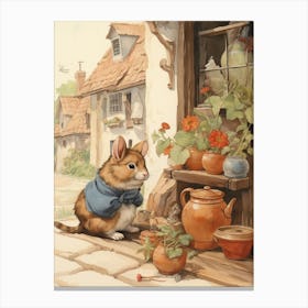 Storybook Animal Watercolour Guinea Pig 2 Canvas Print