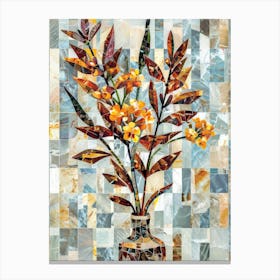 Mosaic Flowers In A Vase Canvas Print