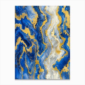 Blue And Gold Abstract Painting 7 Canvas Print